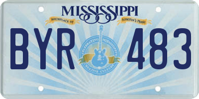 MS license plate BYR483