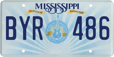 MS license plate BYR486