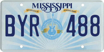 MS license plate BYR488