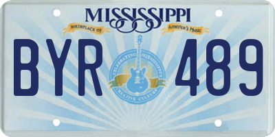MS license plate BYR489