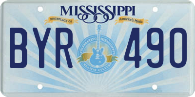 MS license plate BYR490