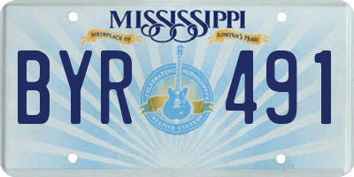 MS license plate BYR491
