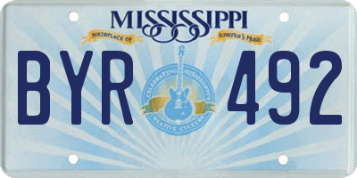 MS license plate BYR492