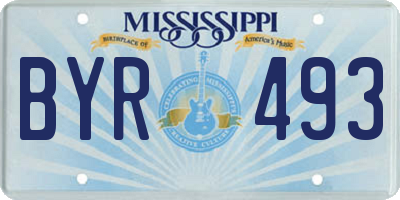 MS license plate BYR493
