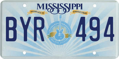 MS license plate BYR494
