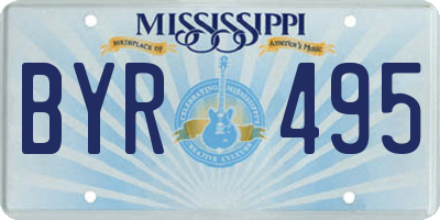 MS license plate BYR495