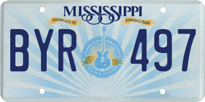 MS license plate BYR497