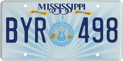 MS license plate BYR498