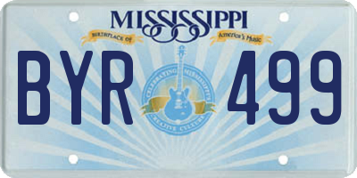 MS license plate BYR499