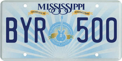 MS license plate BYR500