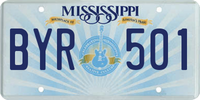 MS license plate BYR501