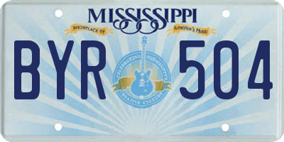 MS license plate BYR504