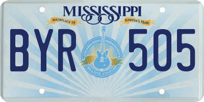 MS license plate BYR505