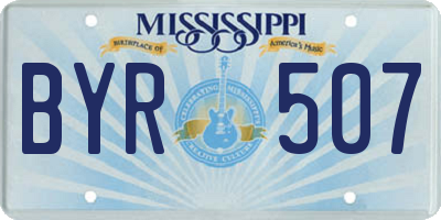 MS license plate BYR507