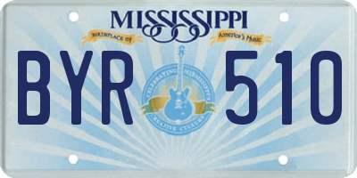 MS license plate BYR510