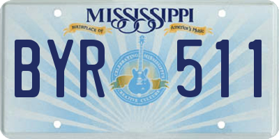 MS license plate BYR511