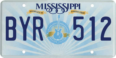 MS license plate BYR512