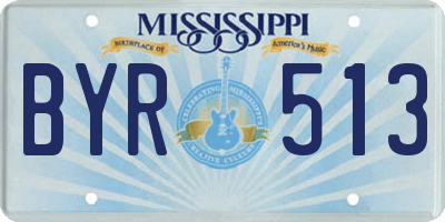 MS license plate BYR513