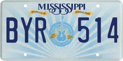 MS license plate BYR514