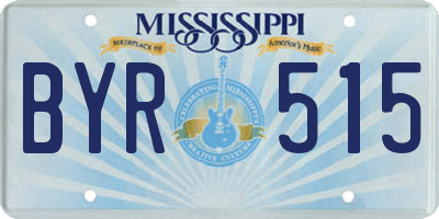 MS license plate BYR515