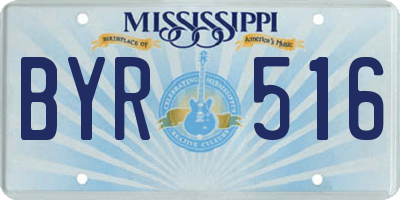 MS license plate BYR516
