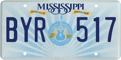 MS license plate BYR517