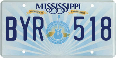 MS license plate BYR518