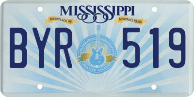 MS license plate BYR519