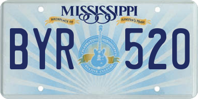 MS license plate BYR520