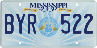 MS license plate BYR522