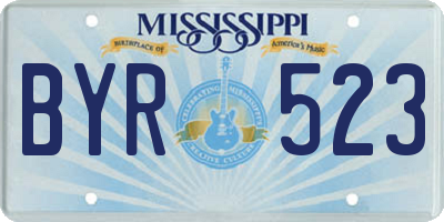 MS license plate BYR523