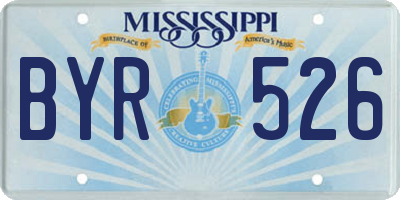 MS license plate BYR526