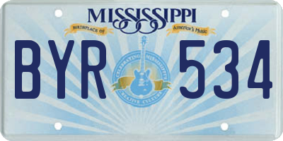 MS license plate BYR534