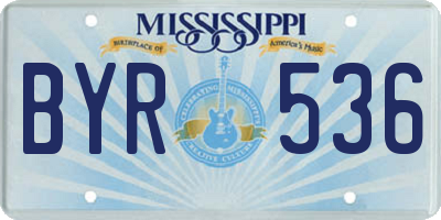 MS license plate BYR536