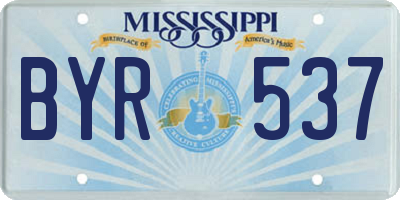 MS license plate BYR537
