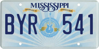 MS license plate BYR541