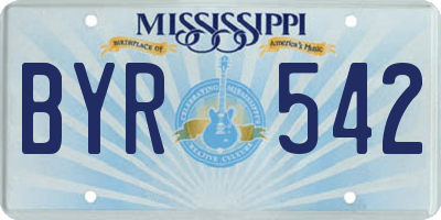 MS license plate BYR542