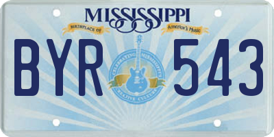 MS license plate BYR543