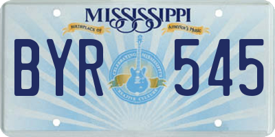 MS license plate BYR545