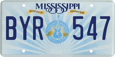 MS license plate BYR547