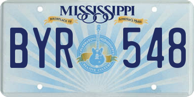MS license plate BYR548