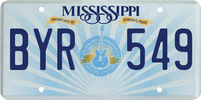 MS license plate BYR549