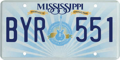 MS license plate BYR551