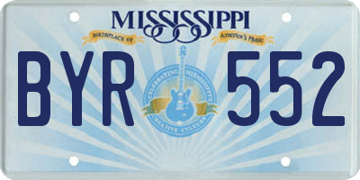 MS license plate BYR552