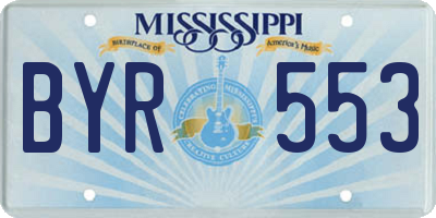 MS license plate BYR553