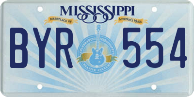 MS license plate BYR554
