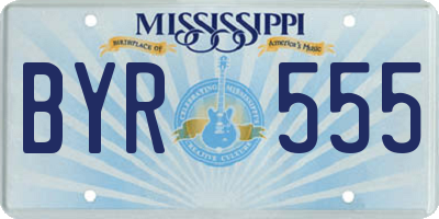 MS license plate BYR555