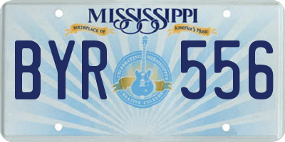 MS license plate BYR556