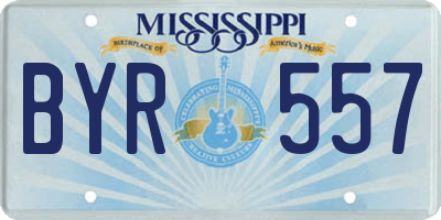 MS license plate BYR557