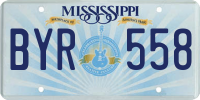 MS license plate BYR558